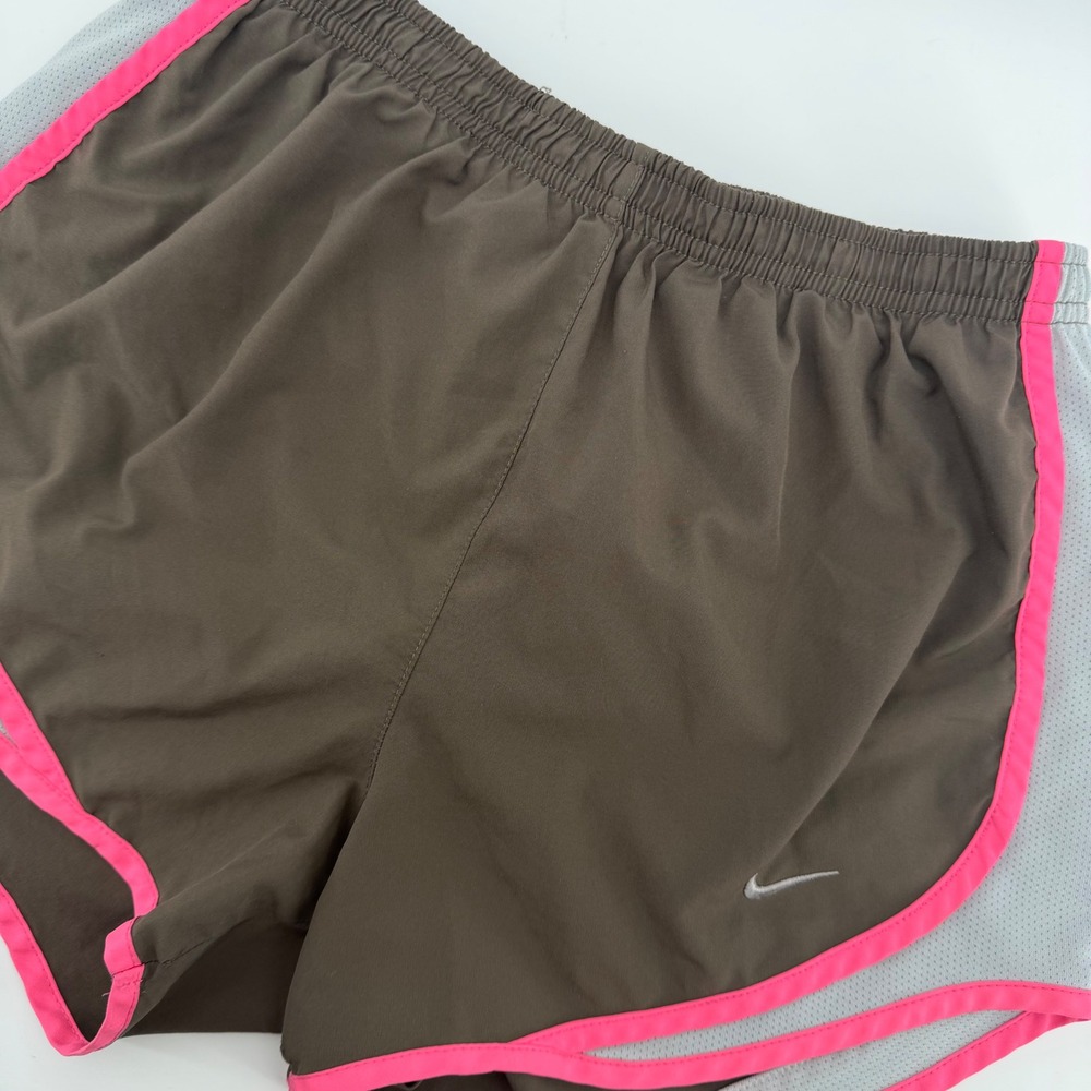 Nike Running Shorts Womens XS Brown Pink Dri-FIT‎ Mesh Inset Activewear